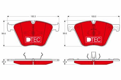 Bremžu uzliku kompl., Disku bremzes TRW GDB1964DTE