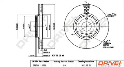 Тормозной диск Dr!ve+ DP1010.11.0561