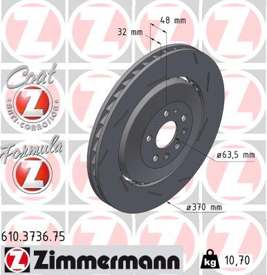 Bremžu diski ZIMMERMANN 610.3736.75