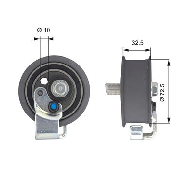 Натяжной ролик, ремень ГРМ GATES T43065