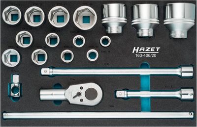 Набор торцевых ключей HAZET 163-406/20