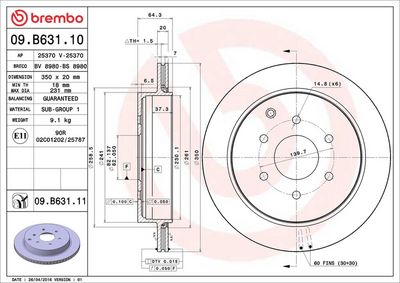 Bremžu diski BREMBO 09.B631.11