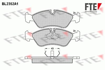 Bremžu uzliku kompl., Disku bremzes FTE BL2352A1