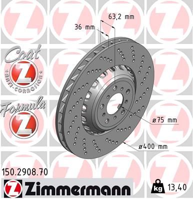 Bremžu diski ZIMMERMANN 150.2908.70