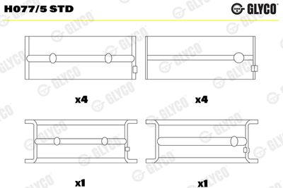 Подшипник коленвала GLYCO H077/5 STD