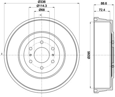 Bremžu trumulis HELLA PAGID 8DT 355 303-331