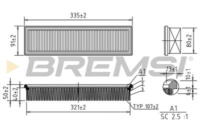 Воздушный фильтр BREMSI FA0630