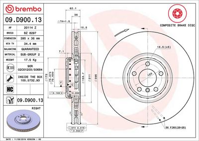 Тормозной диск BREMBO 09.D900.13