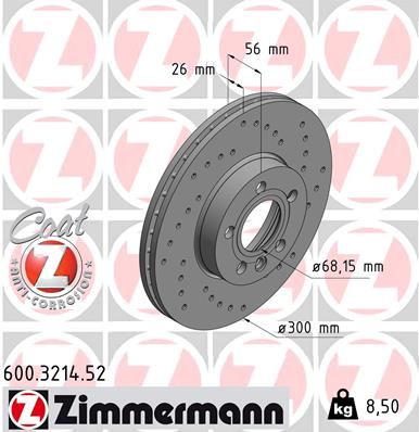 Bremžu diski ZIMMERMANN 600.3214.52