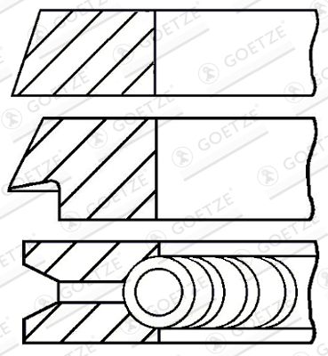 Комплект поршневых колец GOETZE ENGINE 08-326200-00