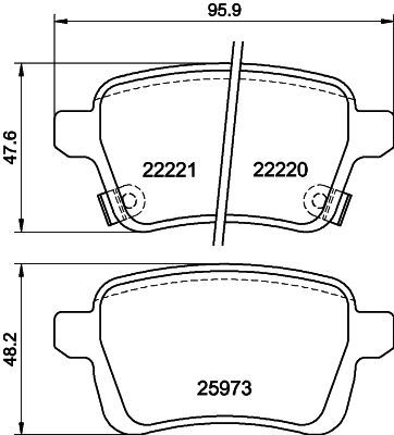 Bremžu uzliku kompl., Disku bremzes HELLA PAGID 8DB 355 024-651