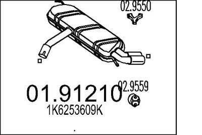 Глушитель выхлопных газов конечный MTS 01.91210