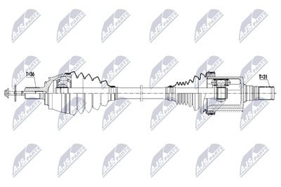 Приводной вал NTY NPW-VV-166