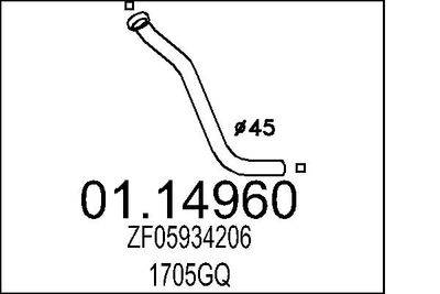 Труба выхлопного газа MTS 01.14960