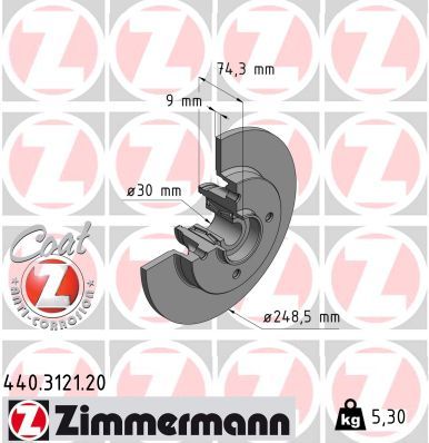 Тормозной диск ZIMMERMANN 440.3121.20