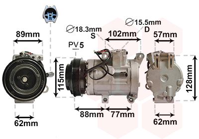 Компрессор, кондиционер VAN WEZEL 2700K276