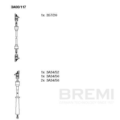 Augstsprieguma vadu komplekts BREMI 3A00/117