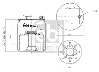 Pneimoatsperes spilvens, Pneimopiekare FEBI BILSTEIN 106772