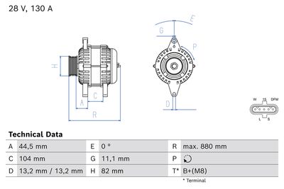 Генератор BOSCH 0 986 084 800