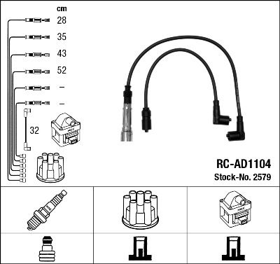 Augstsprieguma vadu komplekts NGK 2579