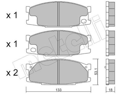 Комплект тормозных колодок, дисковый тормоз METELLI 22-0909-0