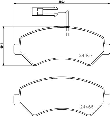 Bremžu uzliku kompl., Disku bremzes HELLA PAGID 8DB 355 023-011