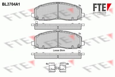 Bremžu uzliku kompl., Disku bremzes FTE 9010930