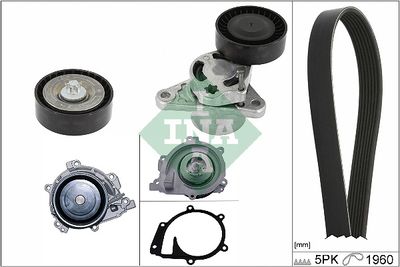 Водяной насос + комплект ручейковых ремней Schaeffler INA 529 0487 30