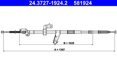 Тросик, cтояночный тормоз ATE 24.3727-1924.2