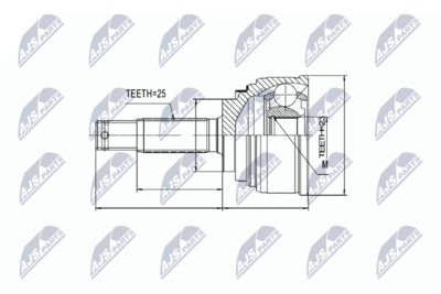 Шарнирный комплект, приводной вал NTY NPZ-MS-005