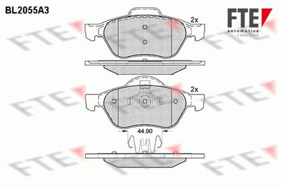 Комплект тормозных колодок, дисковый тормоз FTE 9010639