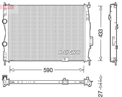 Радиатор, охлаждение двигателя DENSO DRM46051