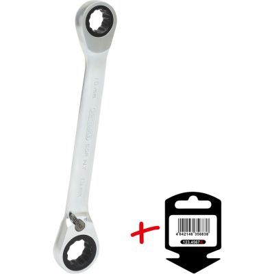Divpusēja gredzenveida atslēga ar sprūdmehānismu KS TOOLS 503.4574-E