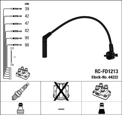 Augstsprieguma vadu komplekts NGK 44222