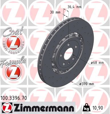 Bremžu diski ZIMMERMANN 100.3396.70