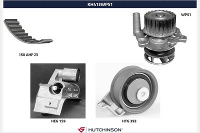 Ūdenssūknis + Zobsiksnas komplekts HUTCHINSON KH 418WP51