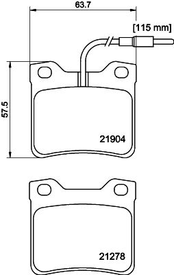 Комплект тормозных колодок, дисковый тормоз HELLA PAGID 8DB 355 008-171