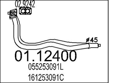 Труба выхлопного газа MTS 01.12400