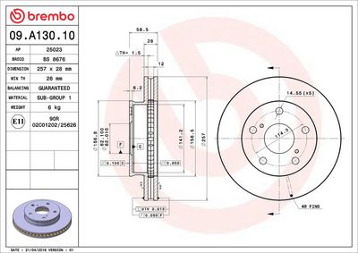 Bremžu diski BREMBO 09.A130.10