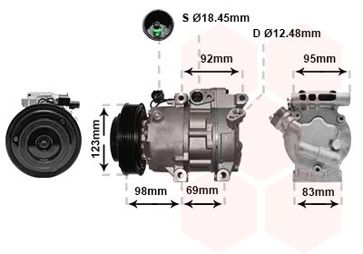 Компрессор, кондиционер VAN WEZEL 8200K239