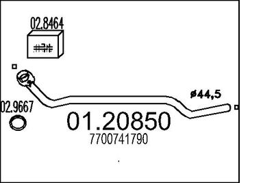 Труба выхлопного газа MTS 01.20850
