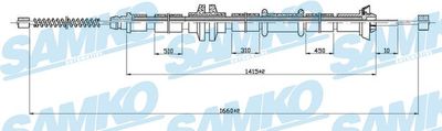 Тросик, cтояночный тормоз SAMKO C1042B