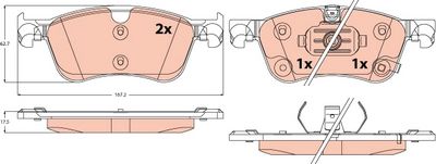 Bremžu uzliku kompl., Disku bremzes TRW GDB2545