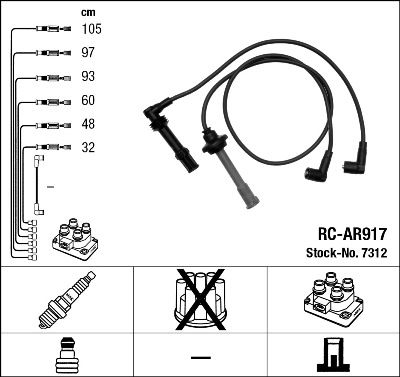 Augstsprieguma vadu komplekts NGK 7312