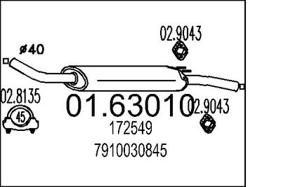 Глушитель выхлопных газов конечный MTS 01.63010