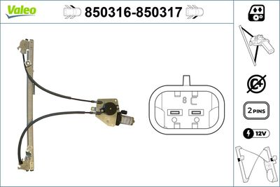 Стеклоподъемник VALEO 850316