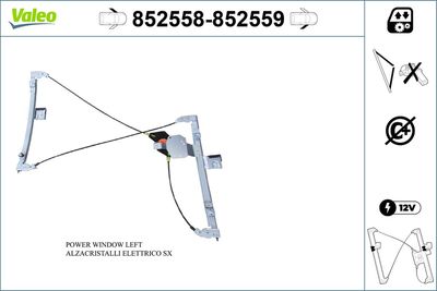 Stikla pacelšanas mehānisms VALEO 852558