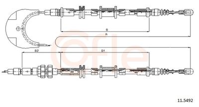 Тросик, cтояночный тормоз COFLE 92.11.5492