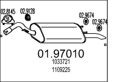 Глушитель выхлопных газов конечный MTS 01.97010