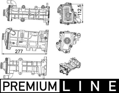 Радиатор, рециркуляция ОГ MAHLE CE 23 000P